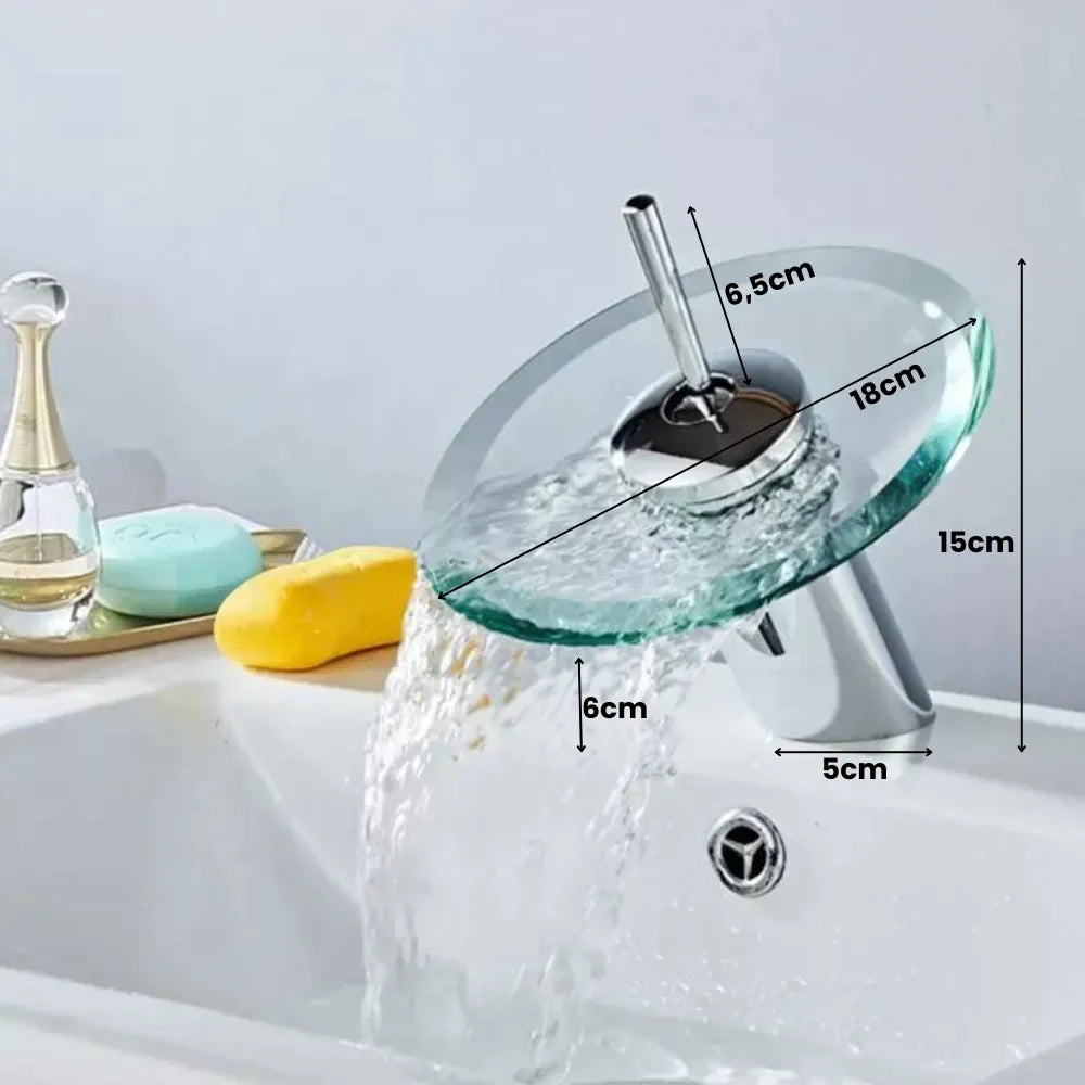 Torneira Cascata de Vidro de Banheiro - Loc Stop