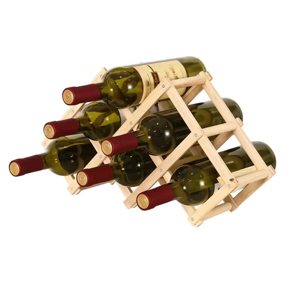 Suporte Adega Porta Vinhos Retrátil de Madeira - Loc Stop