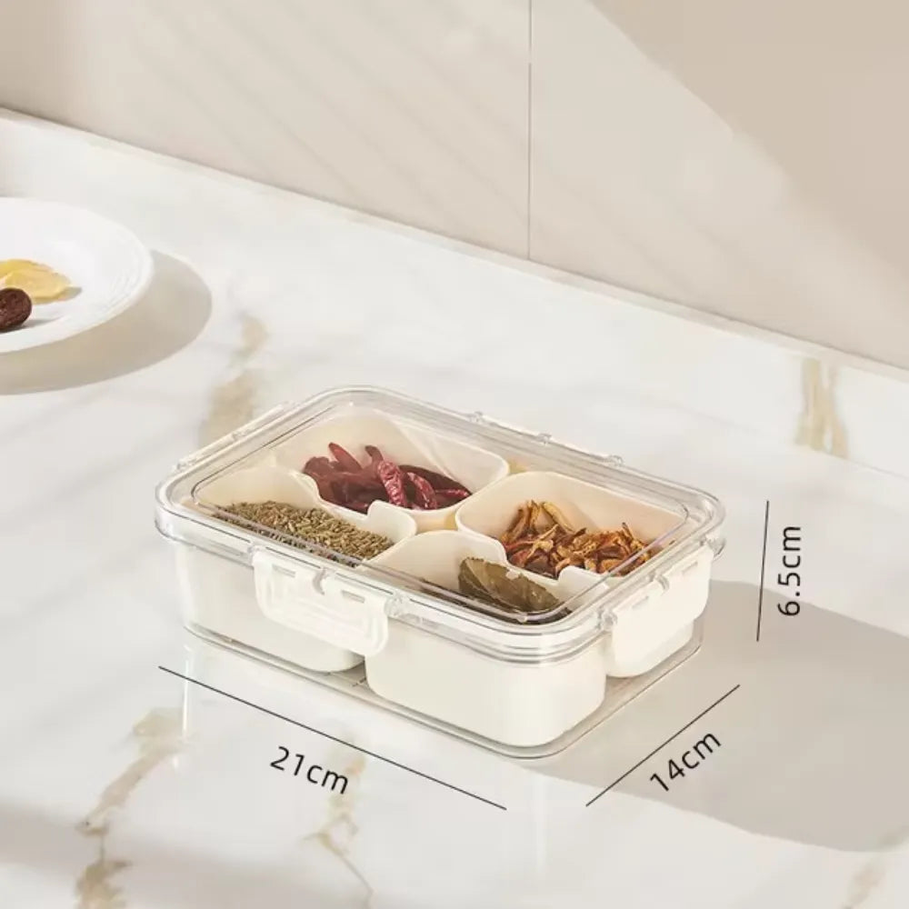 Bandeja de Servir Dividida com Tampa e Alça - Loc Stop