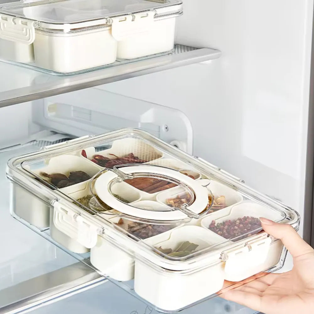 Bandeja de Servir Dividida com Tampa e Alça - Loc Stop