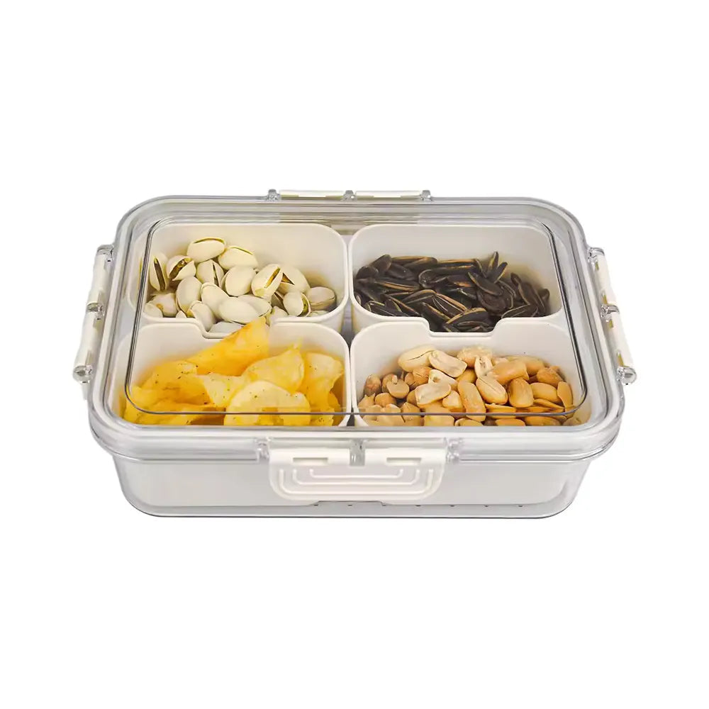 Bandeja de Servir Dividida com Tampa e Alça - Loc Stop