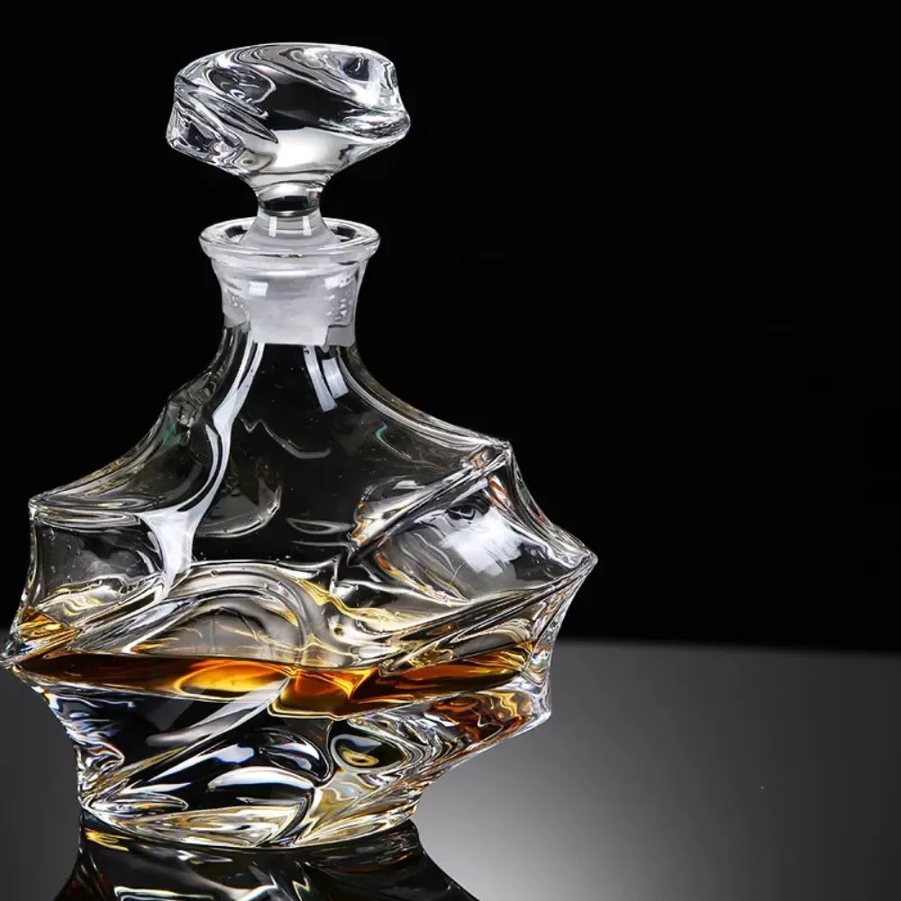 Decanter de Vinho Whisky Curvado de Vidro - Loc Stop