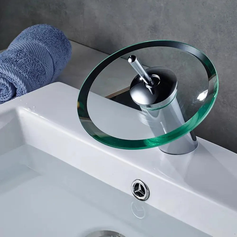 Torneira Cascata de Vidro de Banheiro - Loc Stop