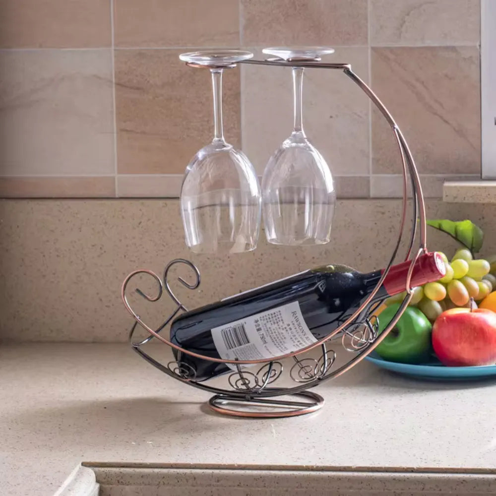 Porta Vinho com Suporte de Taças - Loc Stop