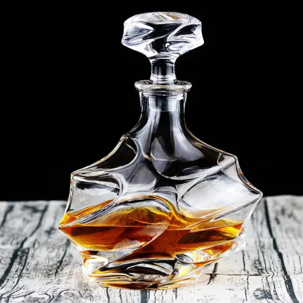 Decanter de Vinho Whisky Curvado de Vidro - Loc Stop