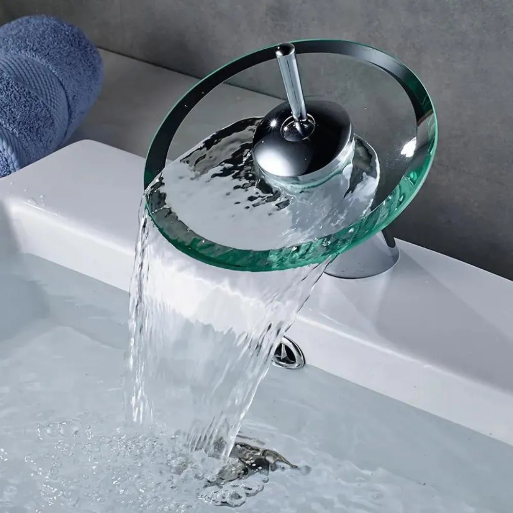 Torneira Cascata de Vidro de Banheiro - Loc Stop