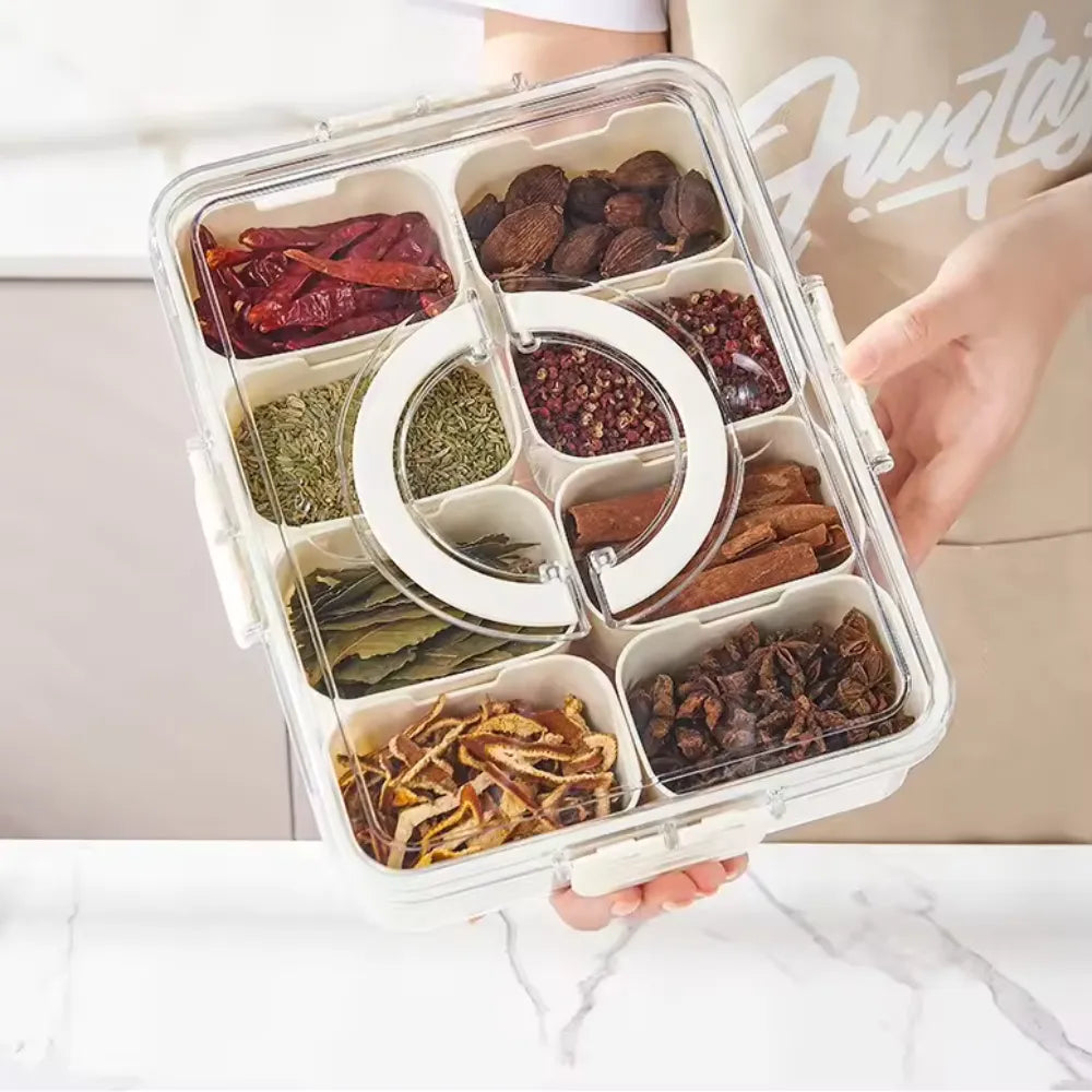 Bandeja de Servir Dividida com Tampa e Alça - Loc Stop