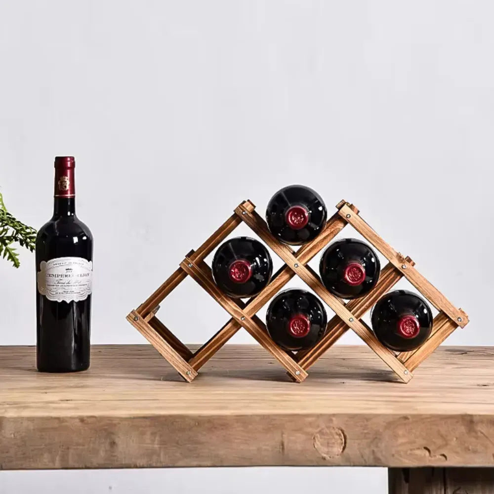 Suporte Adega Porta Vinhos Retrátil de Madeira - Loc Stop