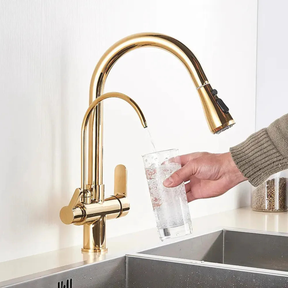 Torneira de Cozinha Retrátil com Filtro - Loc Stop