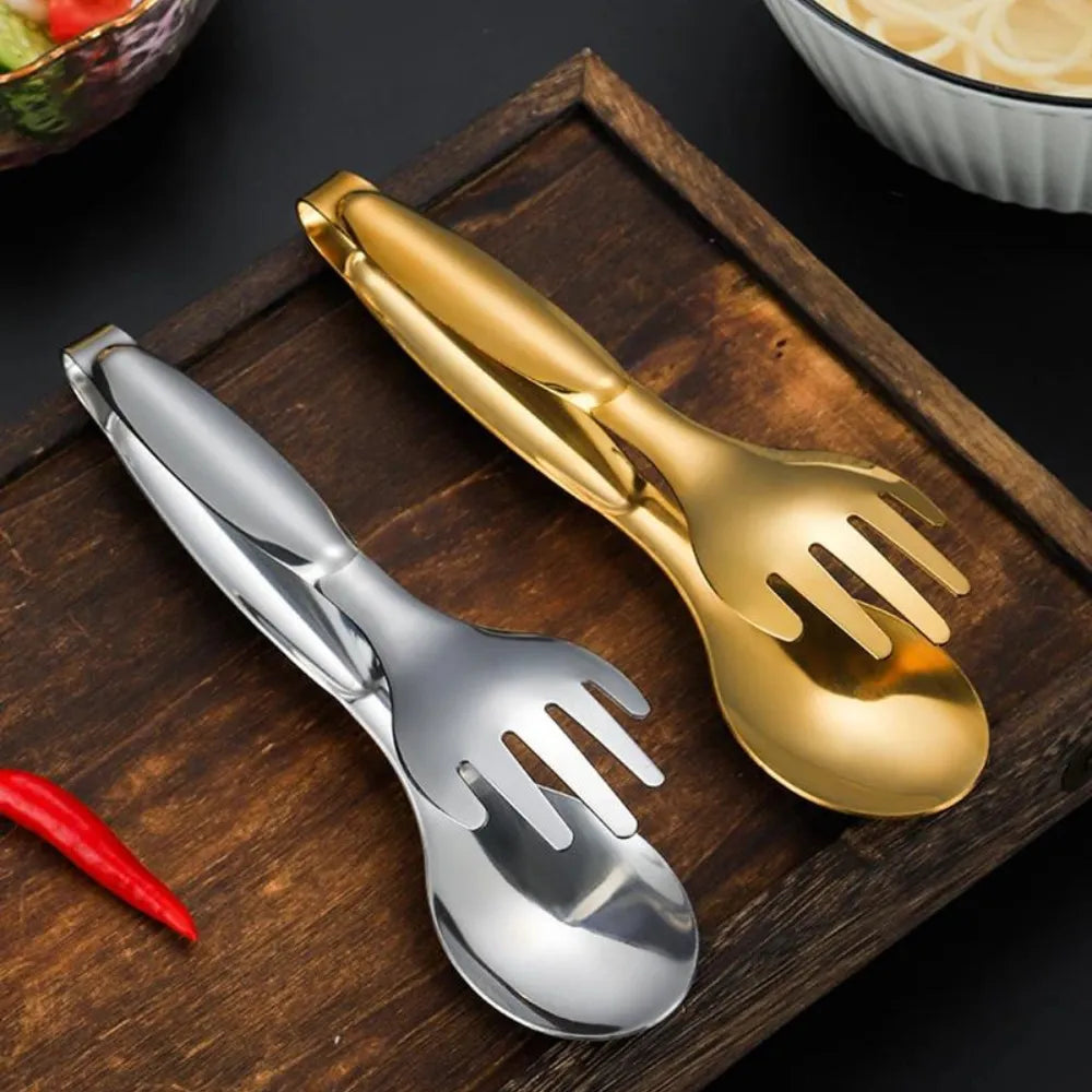 Pinça de Comida de Aço Inoxidável Antiderrapante - Loc Stop