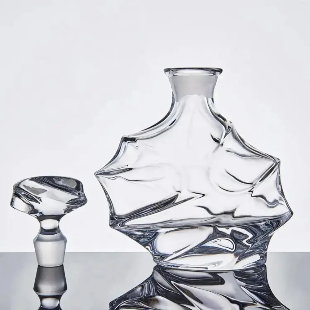 Decanter de Vinho Whisky Curvado de Vidro - Loc Stop