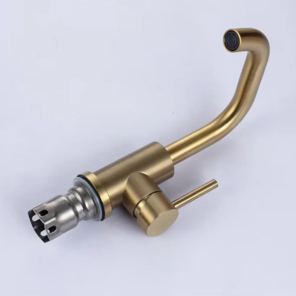 Torneira de Banheiro Ouro Escovado - Loc Stop