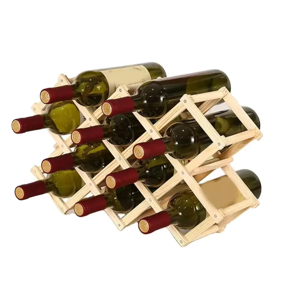 Suporte Adega Porta Vinhos Retrátil de Madeira - Loc Stop